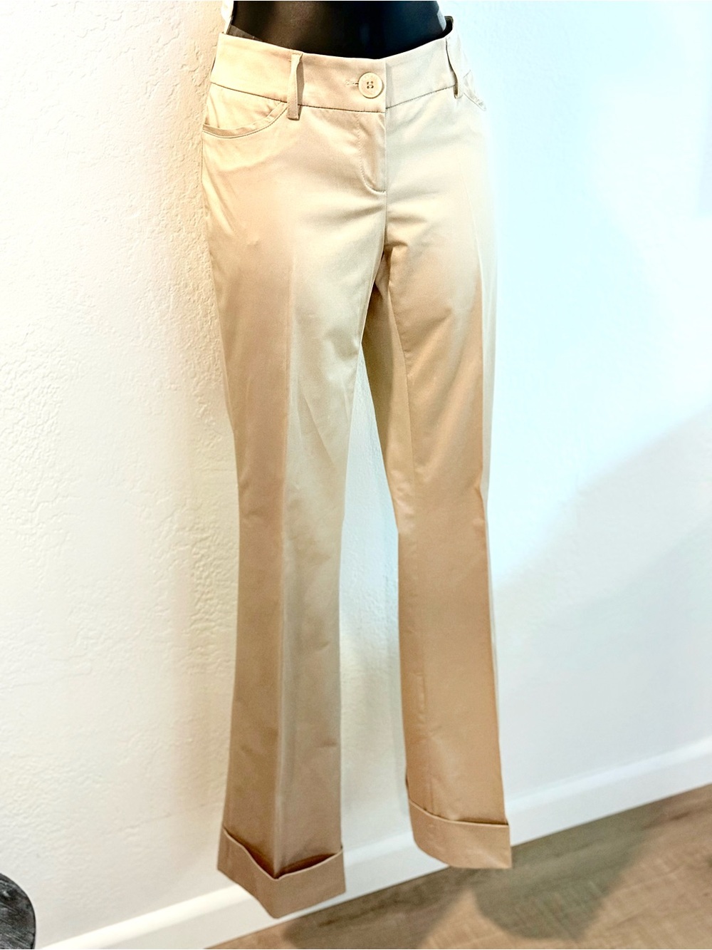 Vintage EXTRO Italy Y2K Low Rise Polished Cotton Cuffed Pants Quiet Luxury US/4
